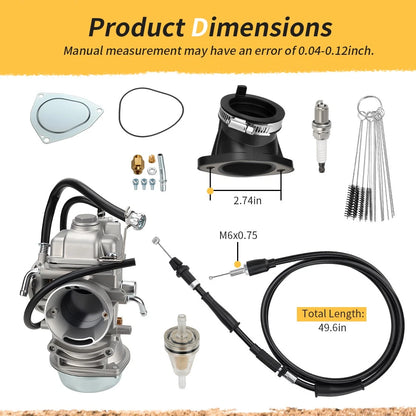 3131307 Carburetor Carb w/Intake Manifold & Cable For Polaris Scrambler 500 HO Forest 1998-2012