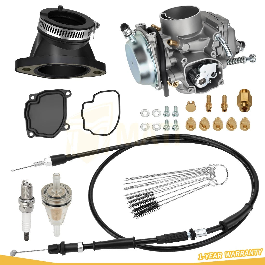 Carburetor & Throttle Cable Intake Manifold Kit For Polaris Magnum 500 Sportsman 335 400 450 500 1999-2008