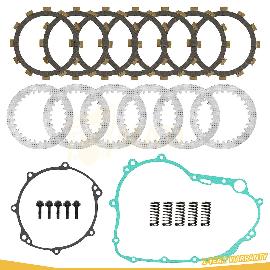 Clutch Friction Steel Plates w/Gasket Kit For Yamaha WR250R 08-20 WR250X 08-11
