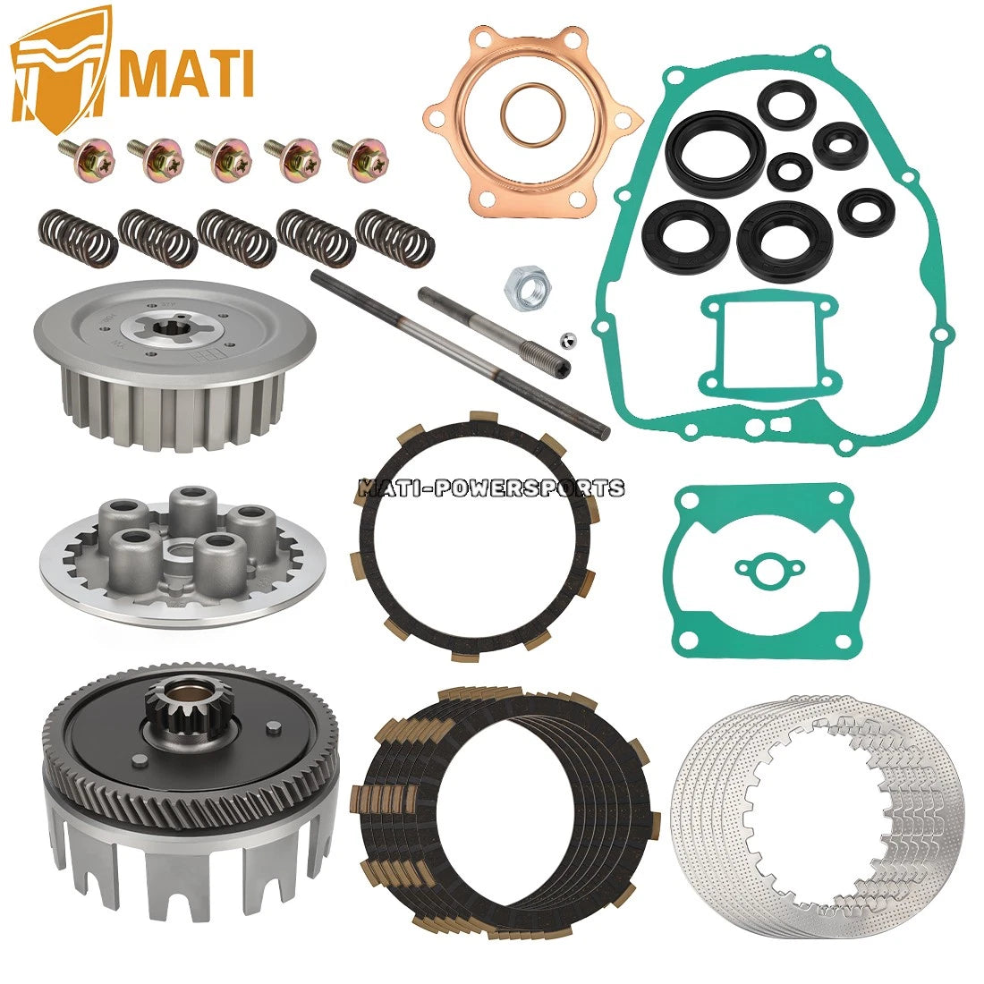Clutch Kit & Center Inner Hub & Outer Pressure Plate & Basket Gear For Yamaha Blaster 200 YFS200 1988-2006 3JM-16150-01