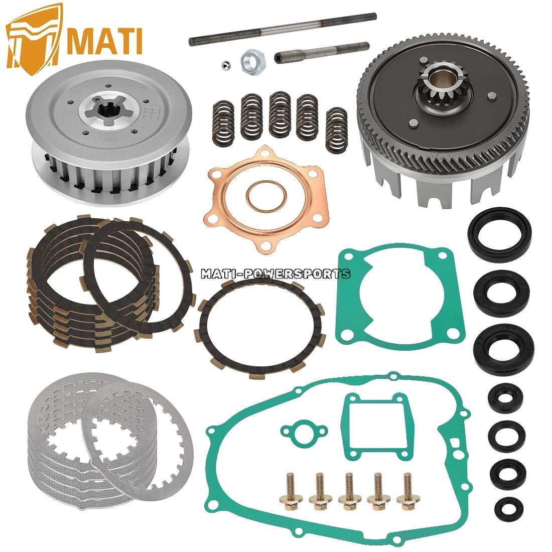 Clutch Kit & Center Inner Hub & Outer Pressure Plate & Basket Gear For Yamaha Blaster 200 YFS200 1988-2006 3JM-16150-01