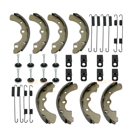 Complete Set: Front and Rear Brake Shoes with All Springs and Pins for Kawasaki Mule 3000 3010 3020 4000 4010 KAF620 KAF950 Diesel (2001-2021) Mati Powersports