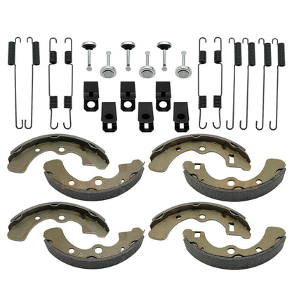 Complete Set: Front and Rear Brake Shoes with All Springs and Pins for Kawasaki Mule 3000 3010 3020 4000 4010 KAF620 KAF950 Diesel (2001-2021) Mati Powersports