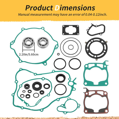 Complete Full Gasket Kit Set & Bearing  For Yamaha YZ125 2005-2021 YZ125X 2020-2022
