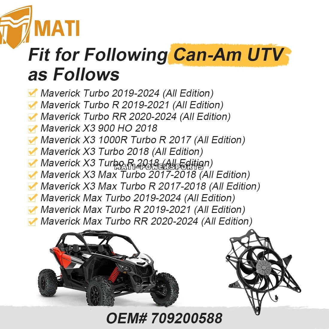 709200588 Cooling Fan Assembly For Can-Am Maverick X3 / X3 R RR Max Turbo 17-24
