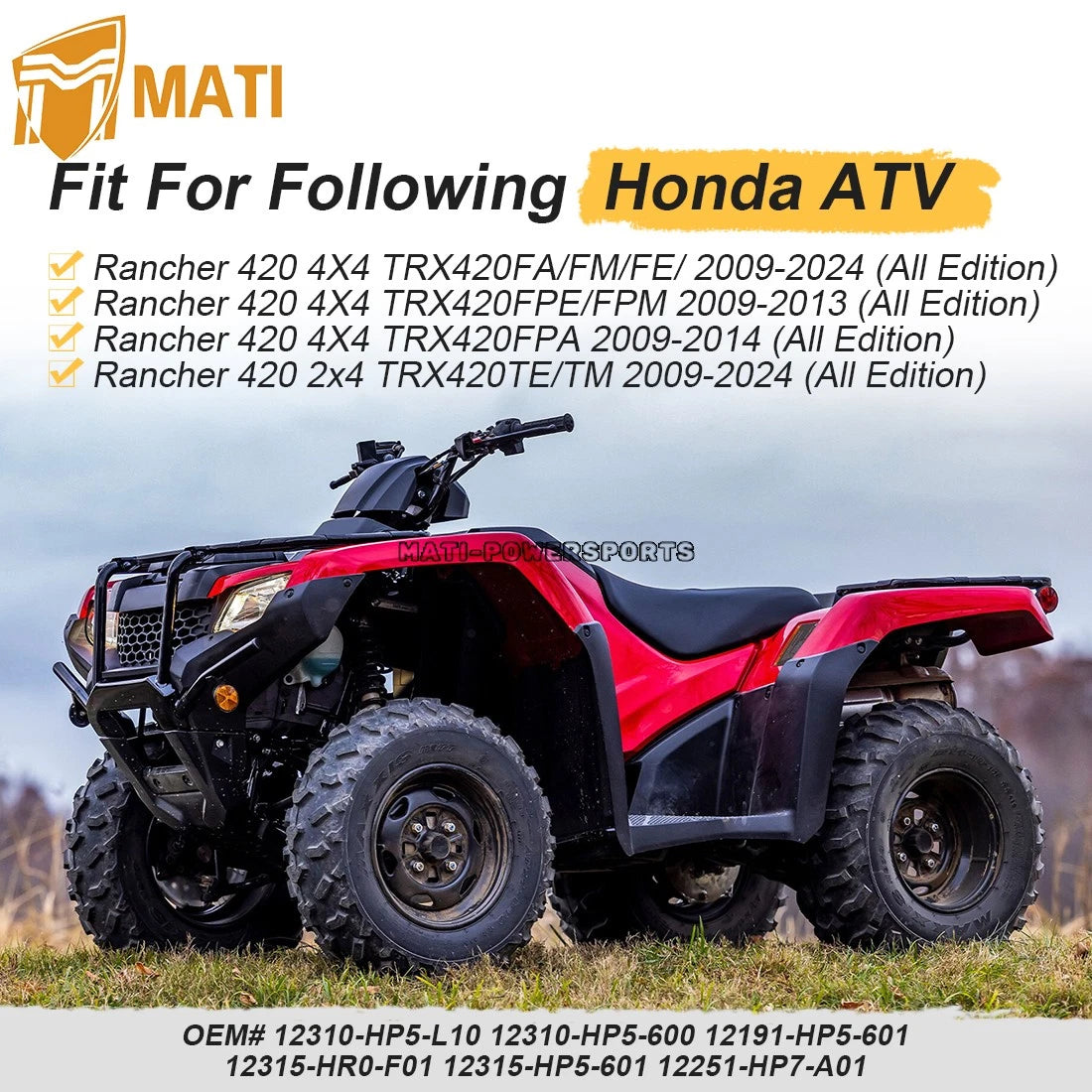 Cylinder Head Cover & Gasket Kit For Honda TRX420 Rancher 420 2009-2024 12310-HP5-L10 12310-HP5-600