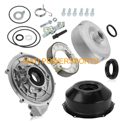 Full Rear Brake Kit Drum Hub Plate Cover Shoes Bearing Seals Assy for Honda Rancher 420 2007-2013