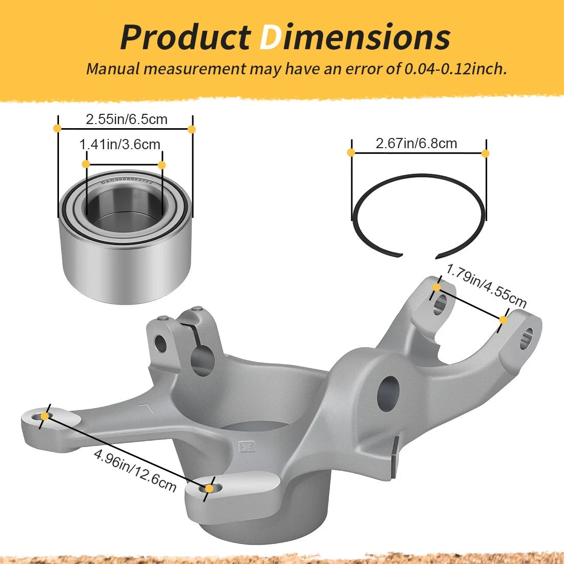 Front Left Driver Side Knuckle Spindle w/Bearing for Can-am Maverick X3 Turbo R/RR Max 18-24 706204785 706202759