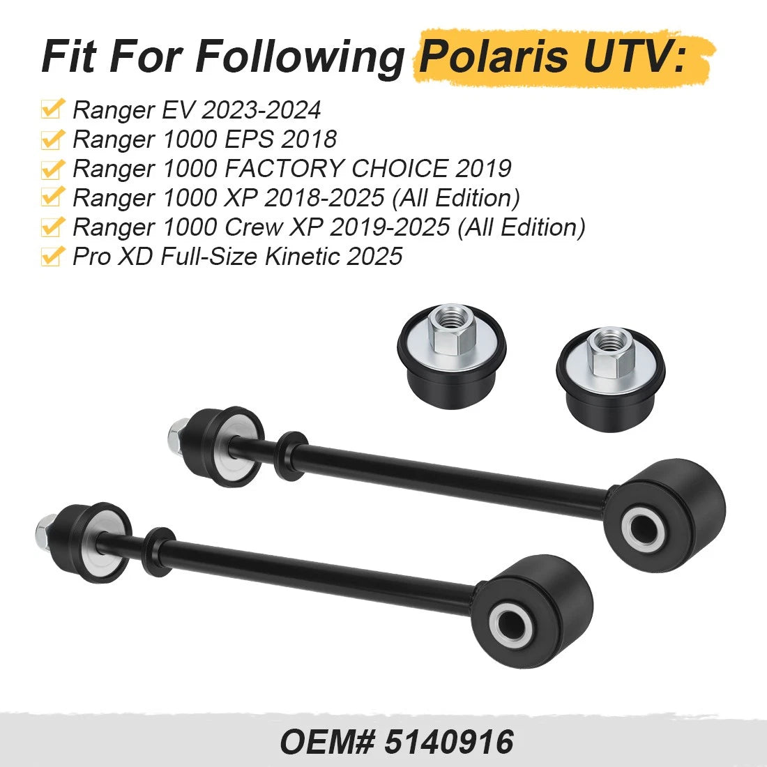 2Pcs Torsion Bar Linkage & Bushing For Polaris Ranger 1000 Crew XP EV 2018-2025 5140916