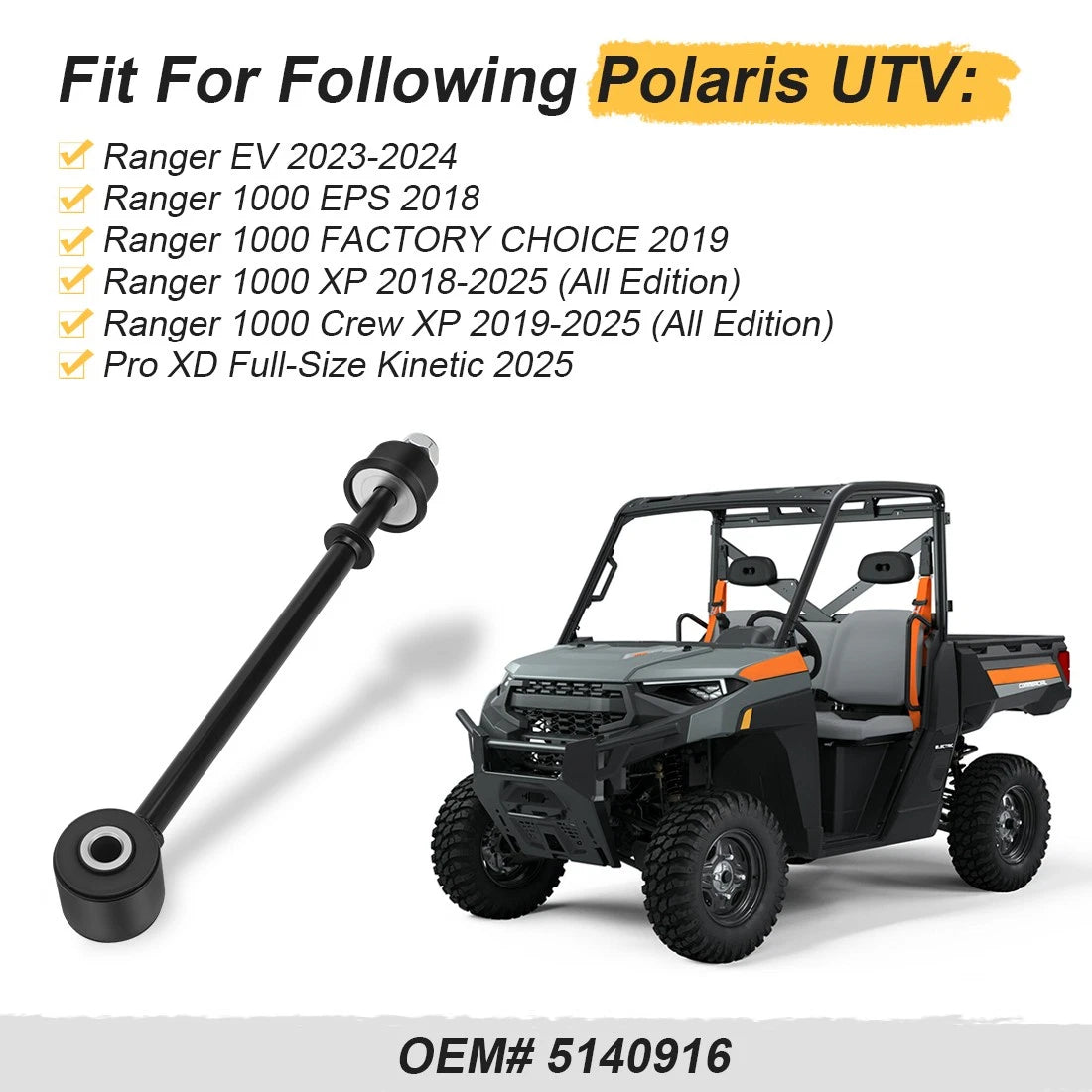 Torsion Bar Linkage For Polaris Ranger 1000 Crew XP EV 2018-2025 5140916