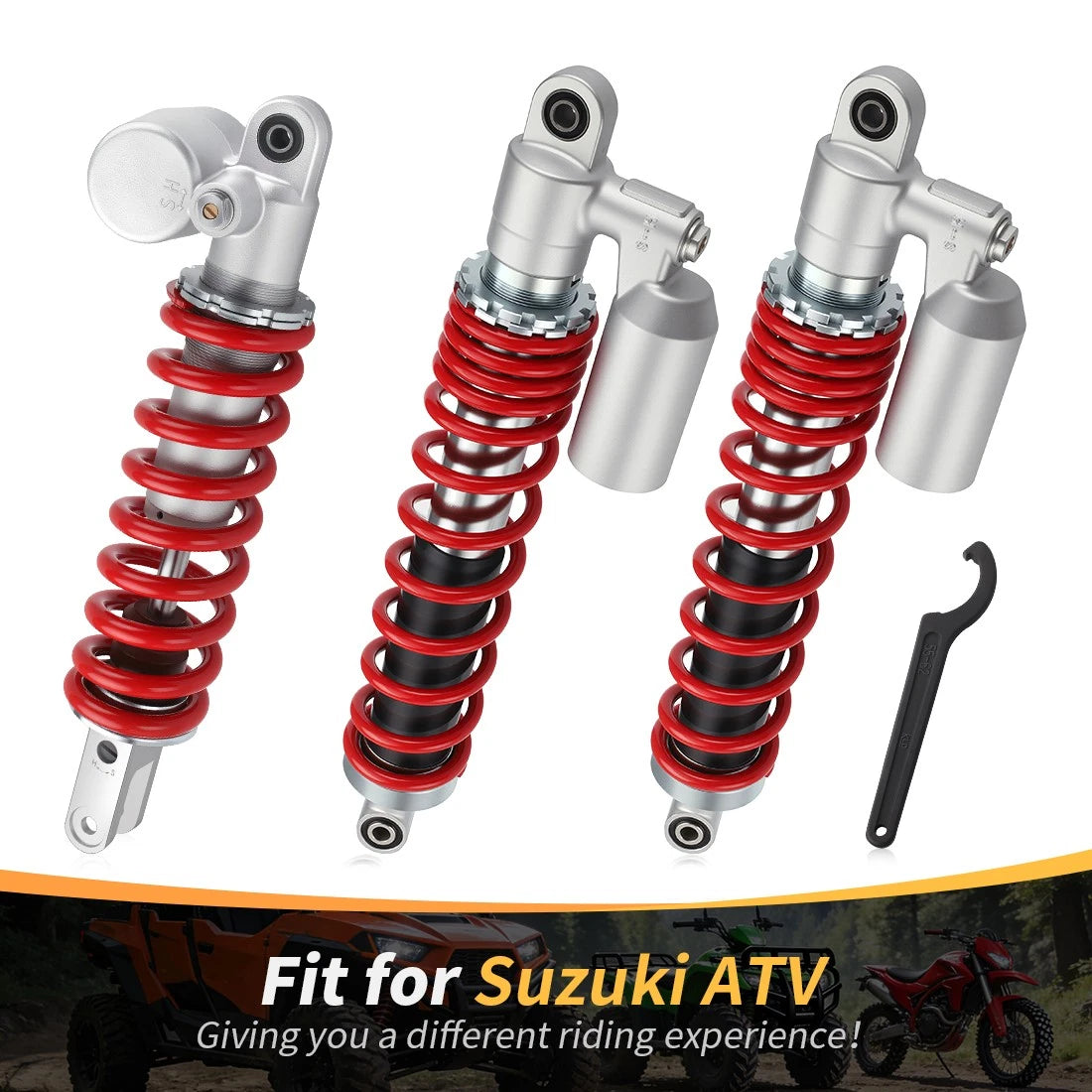 Front Rear Air Shocks Absorbers Adjustable Tool For Suzuki Quadsport Z400 LTZ400