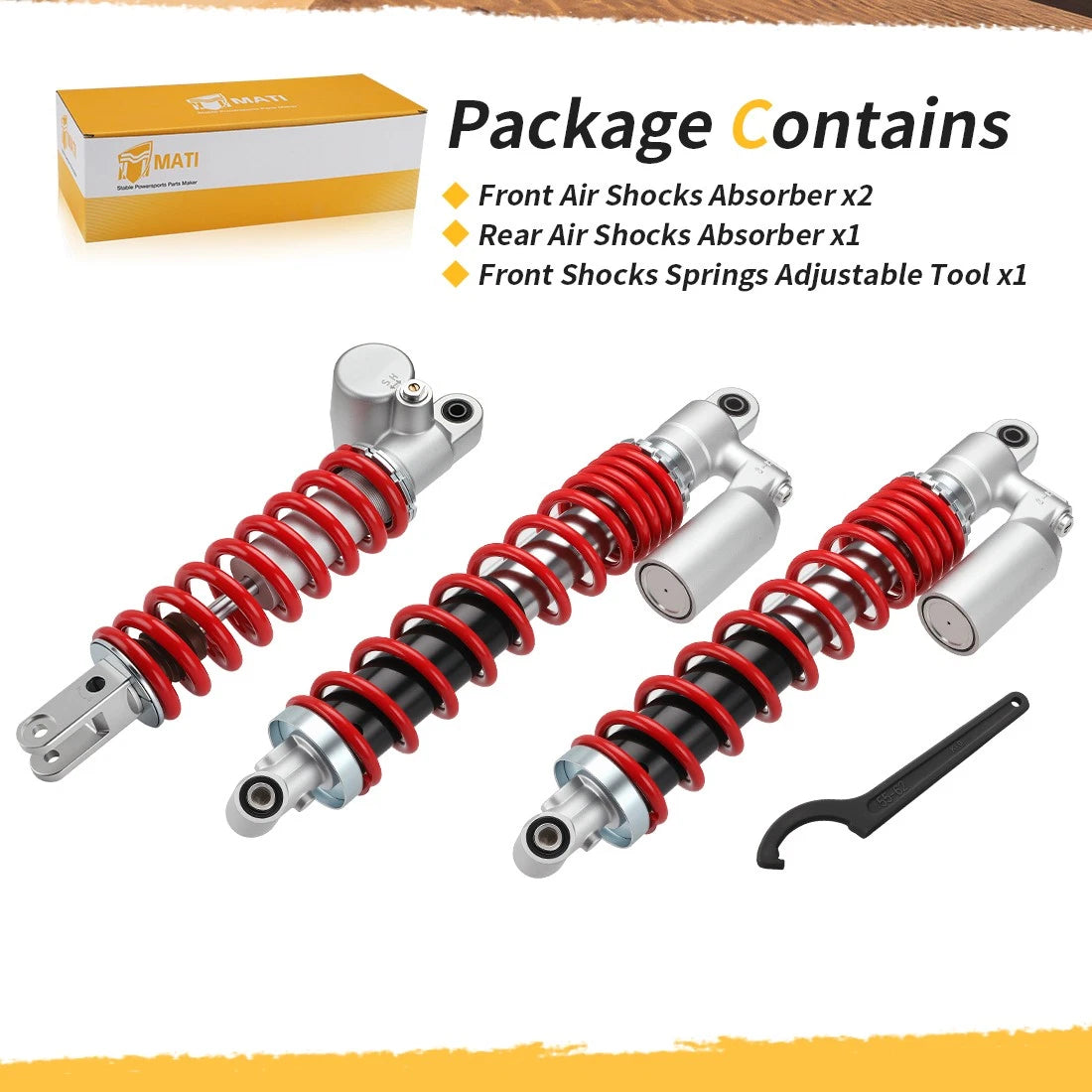 Front Rear Air Shocks Absorbers Adjustable Tool For Suzuki Quadsport Z400 LTZ400