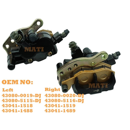 Front Brake Calipers (Left & Right) for Kawasaki Bayou 300 400 Brute Force 650 750 KLF300 KLF400 4x4i KVF650F KVF750 OEM 43080-0019-DJ Mati Powersports