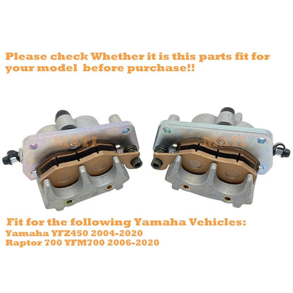 Front Left Right Brake Caliper Kit with Pads for Yamaha YFZ450 YFZ450R YFZ450R Raptor 700 YFM700 OEM: 5TG-2580U-11-00 Mati Powersports