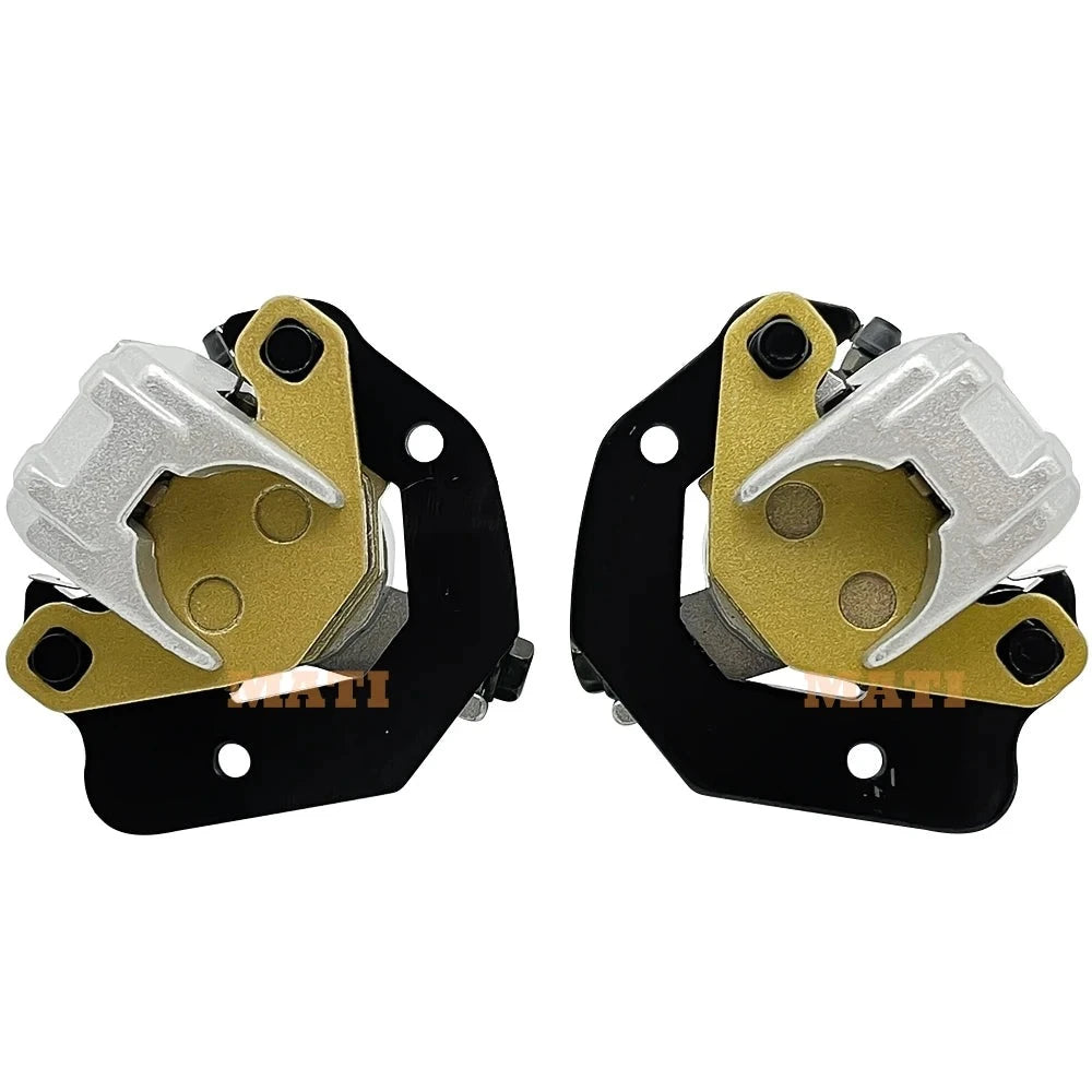 Front Left Right Brake Caliper with Pads for Kawasaki Bayou 300 2x4 KLF300-B 1988-2004 430411520 430411521 430411252 430411253 Mati Powersports