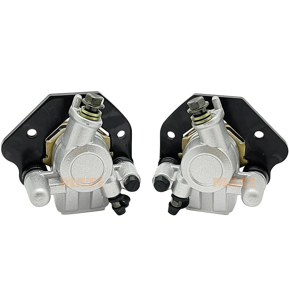 Front Left Right Brake Caliper with Pads for Kawasaki Bayou 300 2x4 KLF300-B 1988-2004 430411520 430411521 430411252 430411253 Mati Powersports