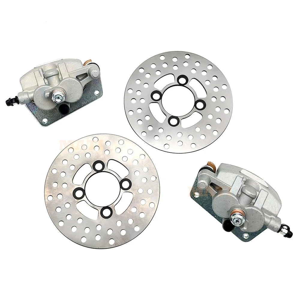 Front Left Right Brake Calipers With Pads & Disc Rotors for Yamaha YFZ450 Raptor 700 OEM: 3GD-2582T-10-00 5TG-2580U-11-00 1S3-2580T-01-00 Mati Powersports