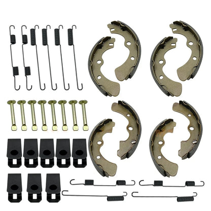 Front & Rear Brake Shoe Kit (Springs & Pins) for Kawasaki Mule 1000 - 2510- KAF 450/540/620 OEM: 92043-1398 41048-1074 Mati Powersports