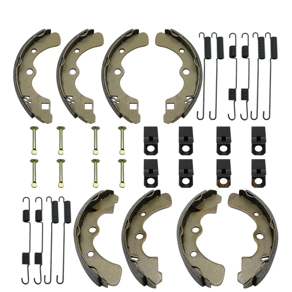 Front & Rear Brake Shoe Kit (Springs & Pins) for Kawasaki Mule 1000 - 2510- KAF 450/540/620 OEM: 92043-1398 41048-1074 Mati Powersports