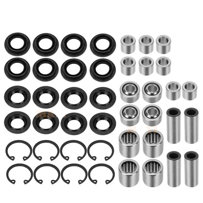 Front Uppper&Lower A Arm Bearing Seal Shaft Rebuild Repair Kit 2side for Kawasaki KFX450R 2008-2014 KFX700 2004-2011 92046-1046 Mati Powersports