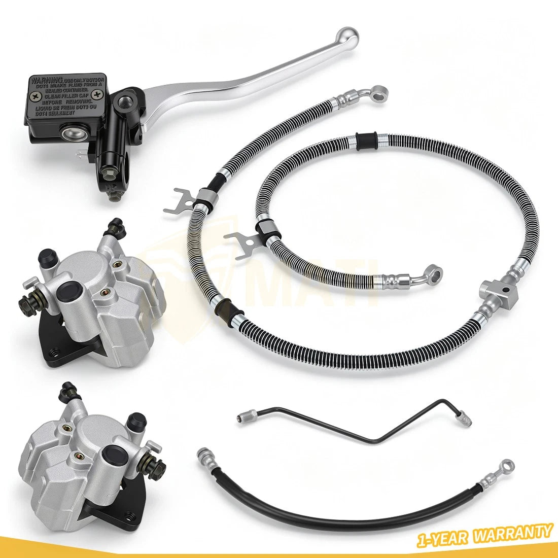 Front Brake Caliper Master Cylinder Hose Kit For Yamaha Kodiak 400 YFM400 2000-2002