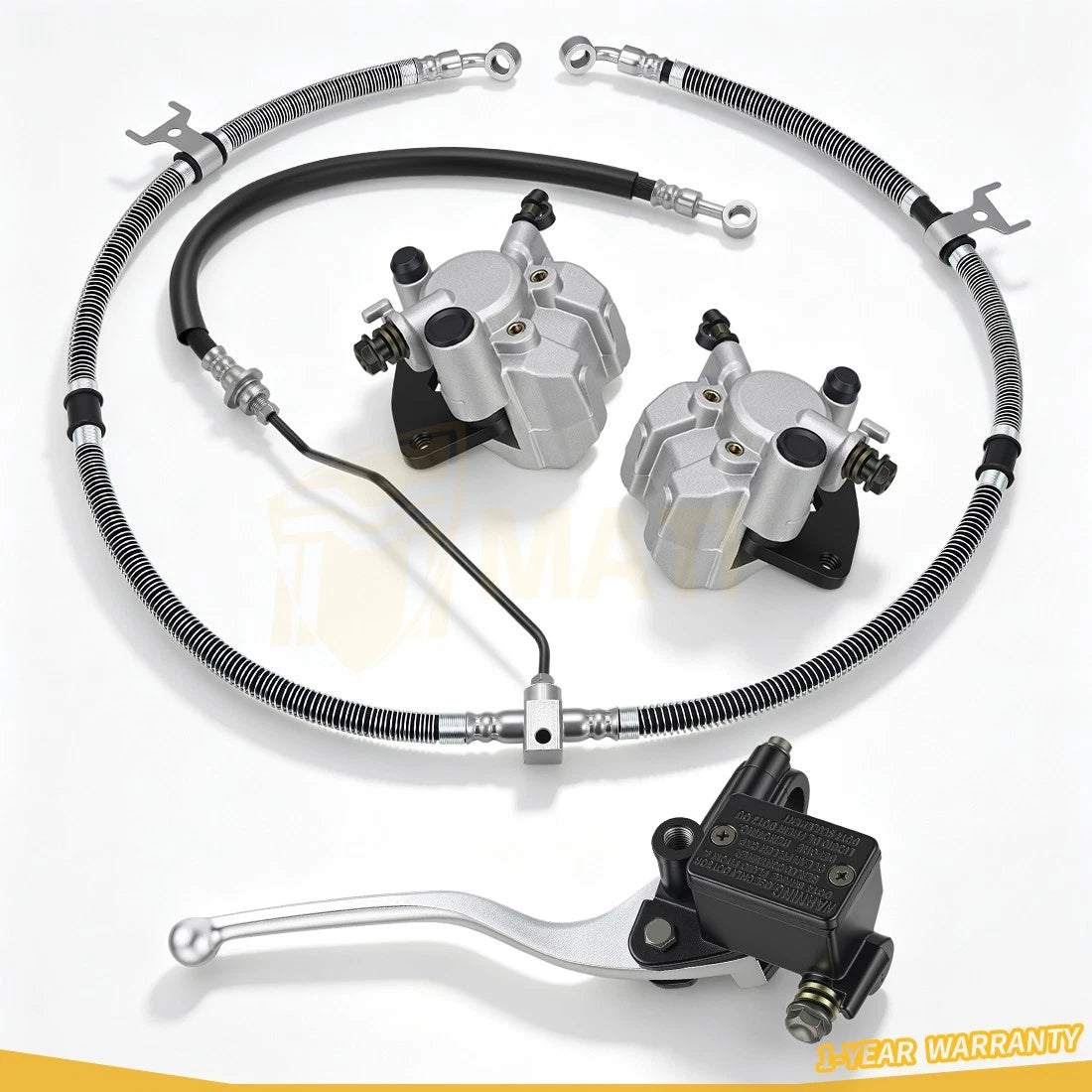 Front Brake Caliper Master Cylinder Hose Kit For Yamaha Kodiak 400 YFM400 2000-2002