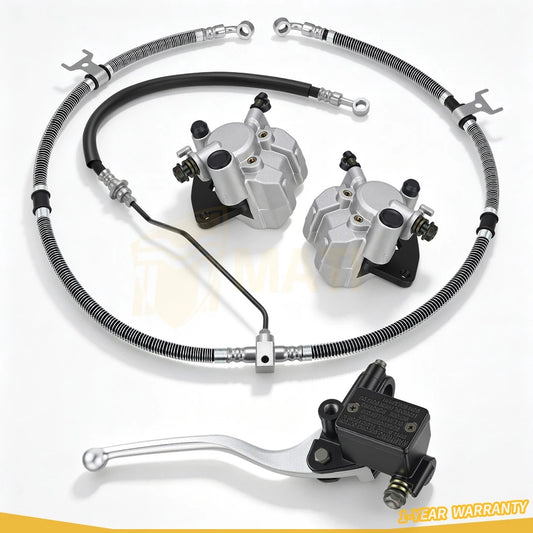 Front Brake Caliper Master Cylinder Hose Kit For Yamaha Kodiak 400 YFM400 2000-2002