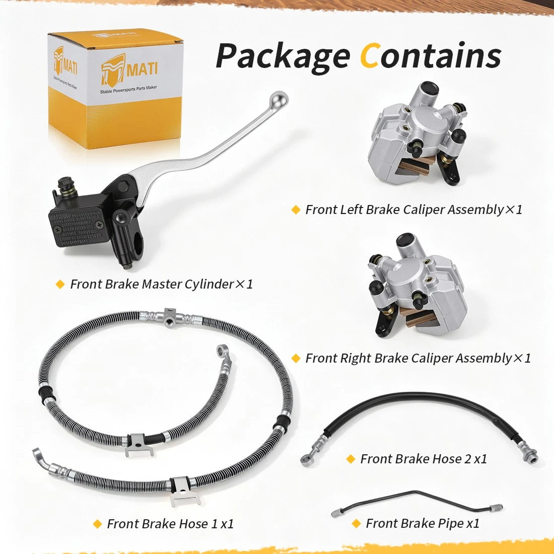 Front Brake Caliper Master Cylinder Hose Kit For Yamaha Kodiak 400 YFM400 2000-2002