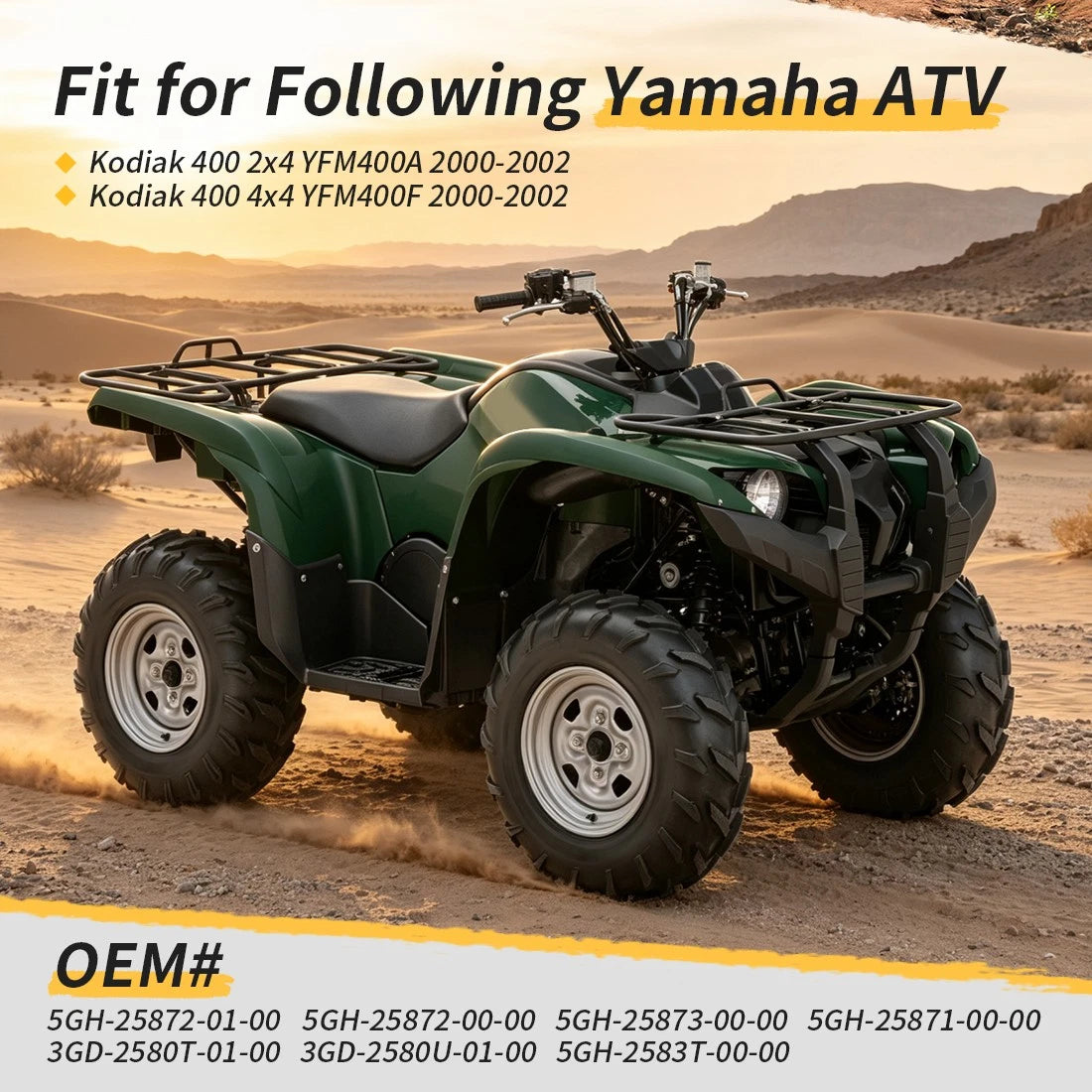 Front Brake Caliper Master Cylinder Hose Kit For Yamaha Kodiak 400 YFM400 2000-2002