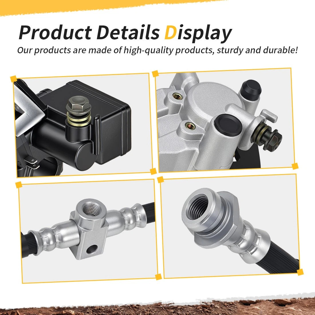 Front Brake Caliper Master Cylinder Hose Kit For Yamaha Kodiak 400 YFM400 2000-2002