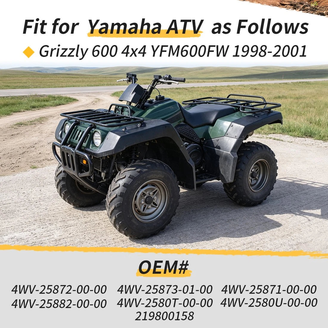Front Brake Caliper Master Cylinder Hose Kit For Yamaha YFM600FW Grizzly 600 4x4 1998-2001
