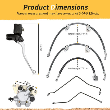 Front Brake Caliper Master Cylinder Hose Kit For Yamaha YFM600FW Grizzly 600 4x4 1998-2001