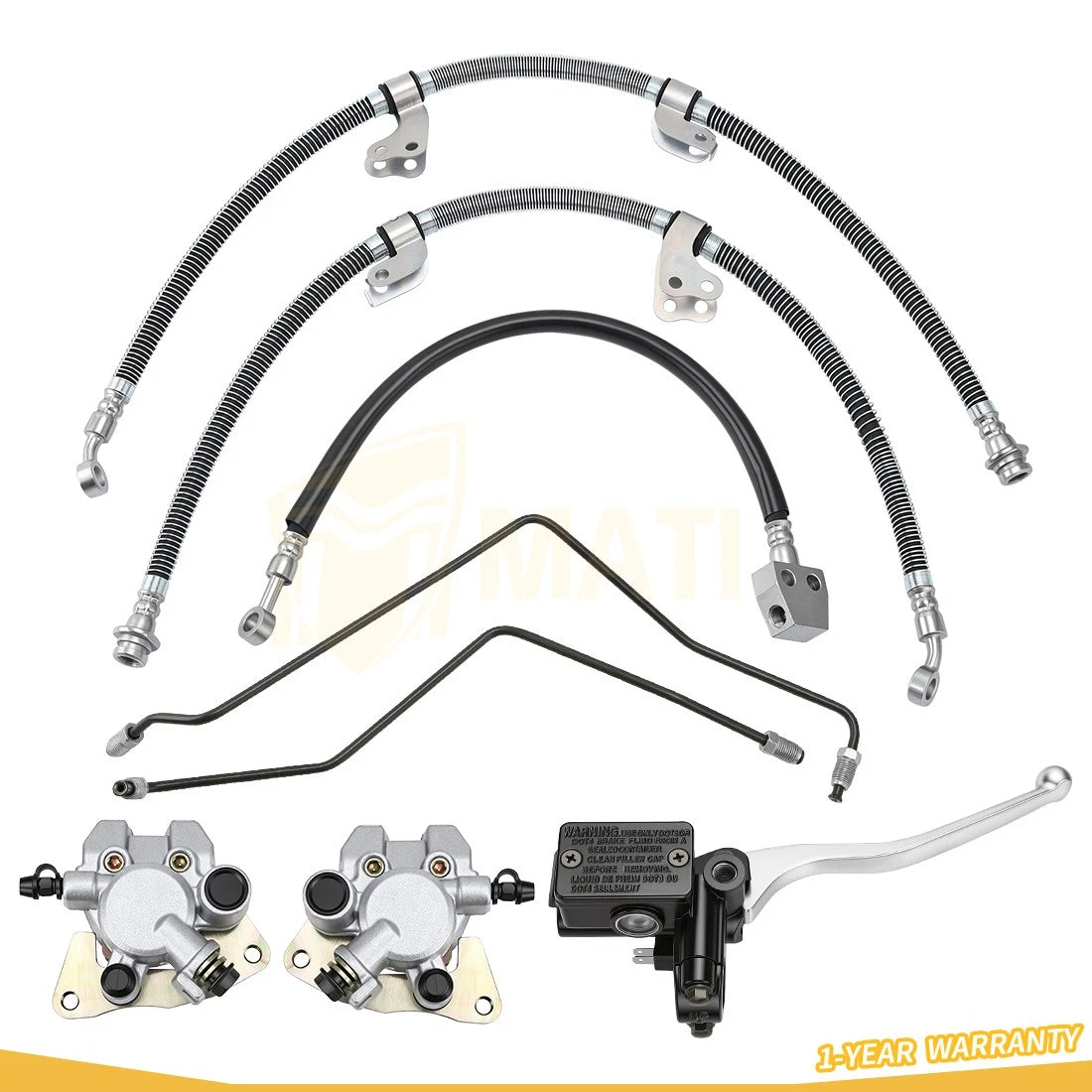 Front Brake Caliper Master Cylinder Hose Kit For Yamaha YFM600FW Grizzly 600 4x4 1998-2001