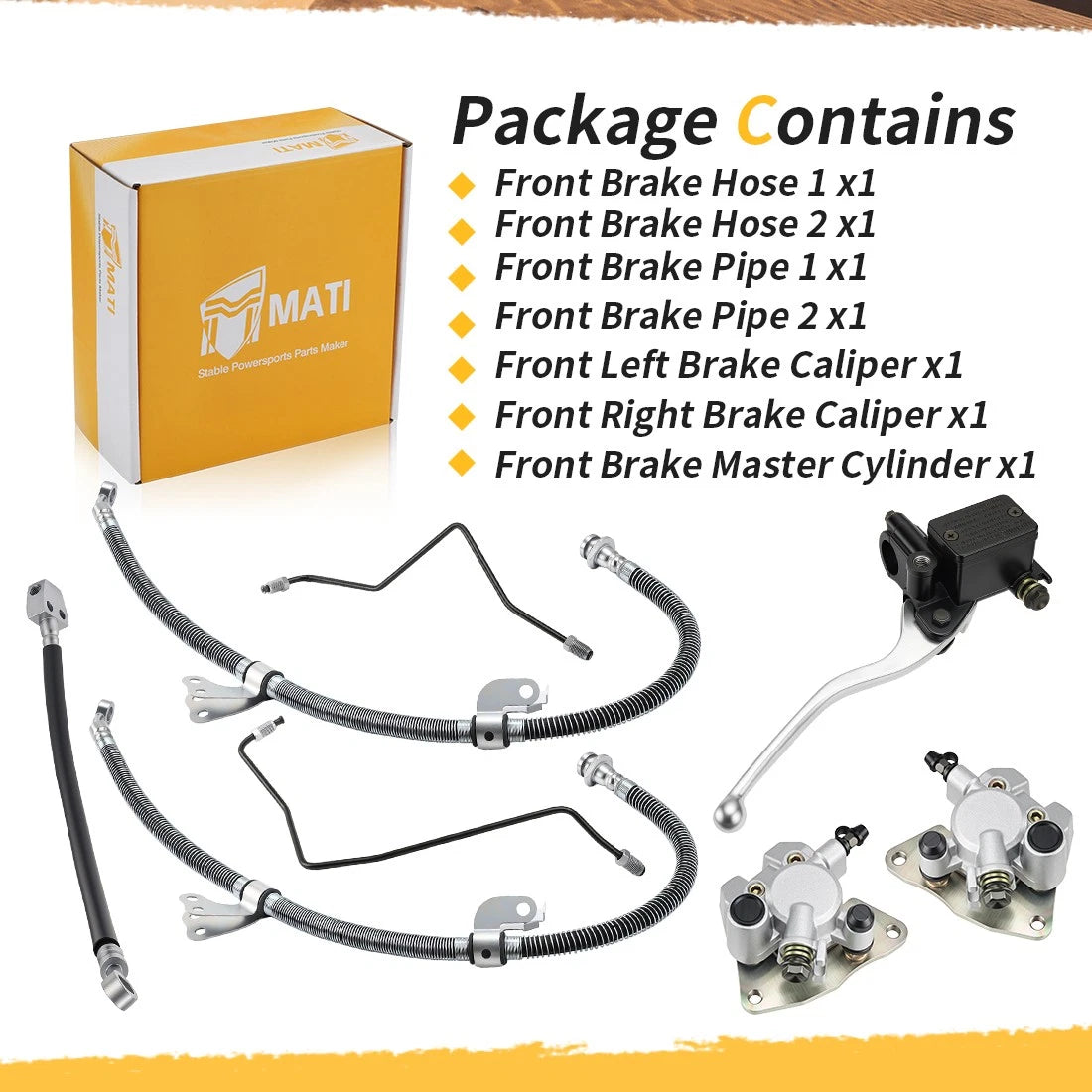 Front Brake Caliper Master Cylinder Hose Kit For Yamaha YFM600FW Grizzly 600 4x4 1998-2001