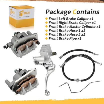Front Brake Caliper Master Cylinder Hose Kit For Yamaha YFM700R Raptor 700 2007-2025