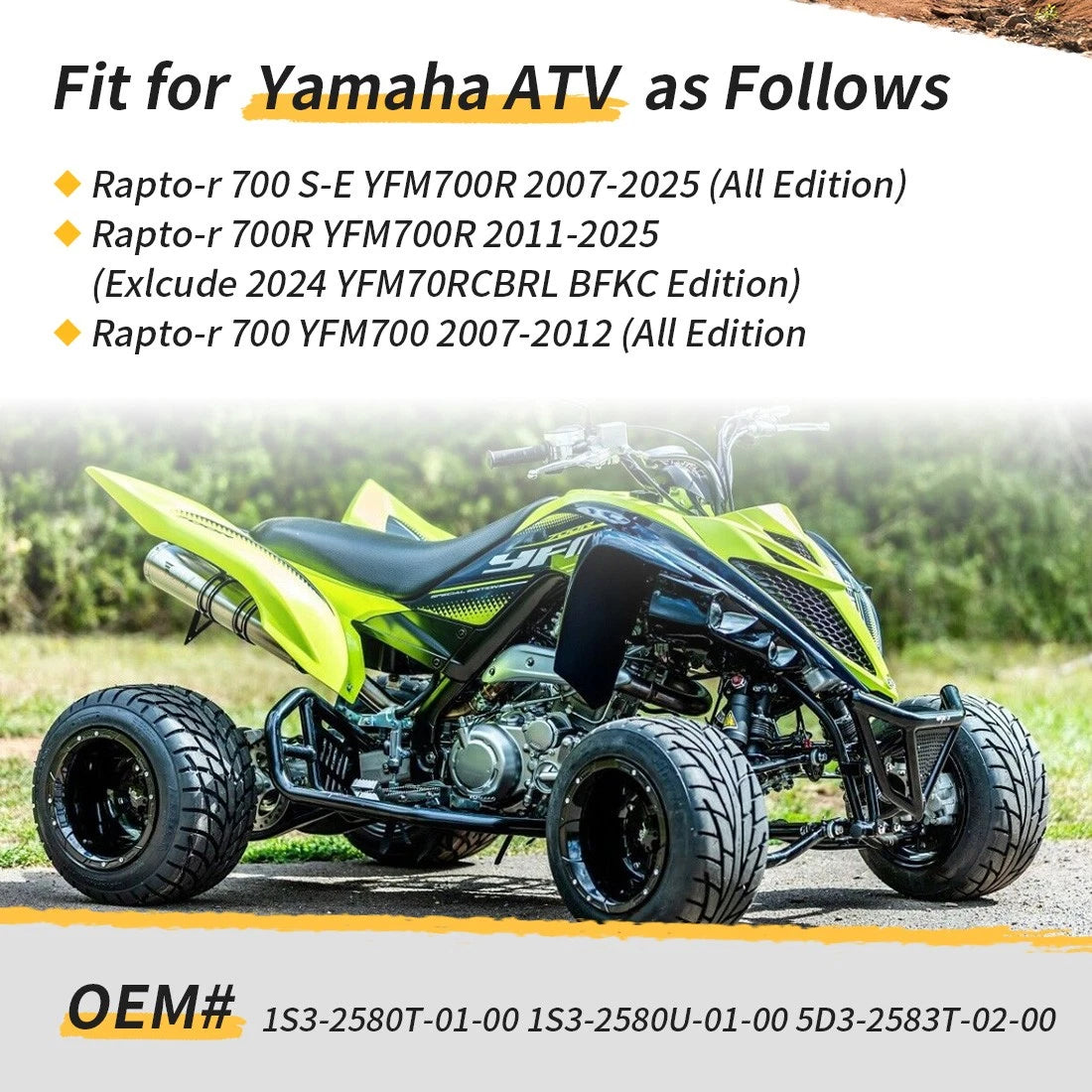 Front Brake Caliper Master Cylinder Hose Kit For Yamaha YFM700R Raptor 700 2007-2025