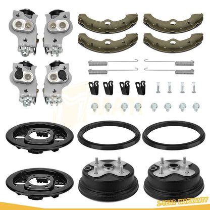 Front Brake Drum Hub Plate Shoes Cylinder Kit for Yamaha YFM350 YFM400 1989-1998