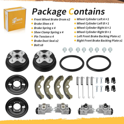 Front Brake Drum Hub Plate Shoes Cylinder Kit for Yamaha YFM350 YFM400 1989-1998