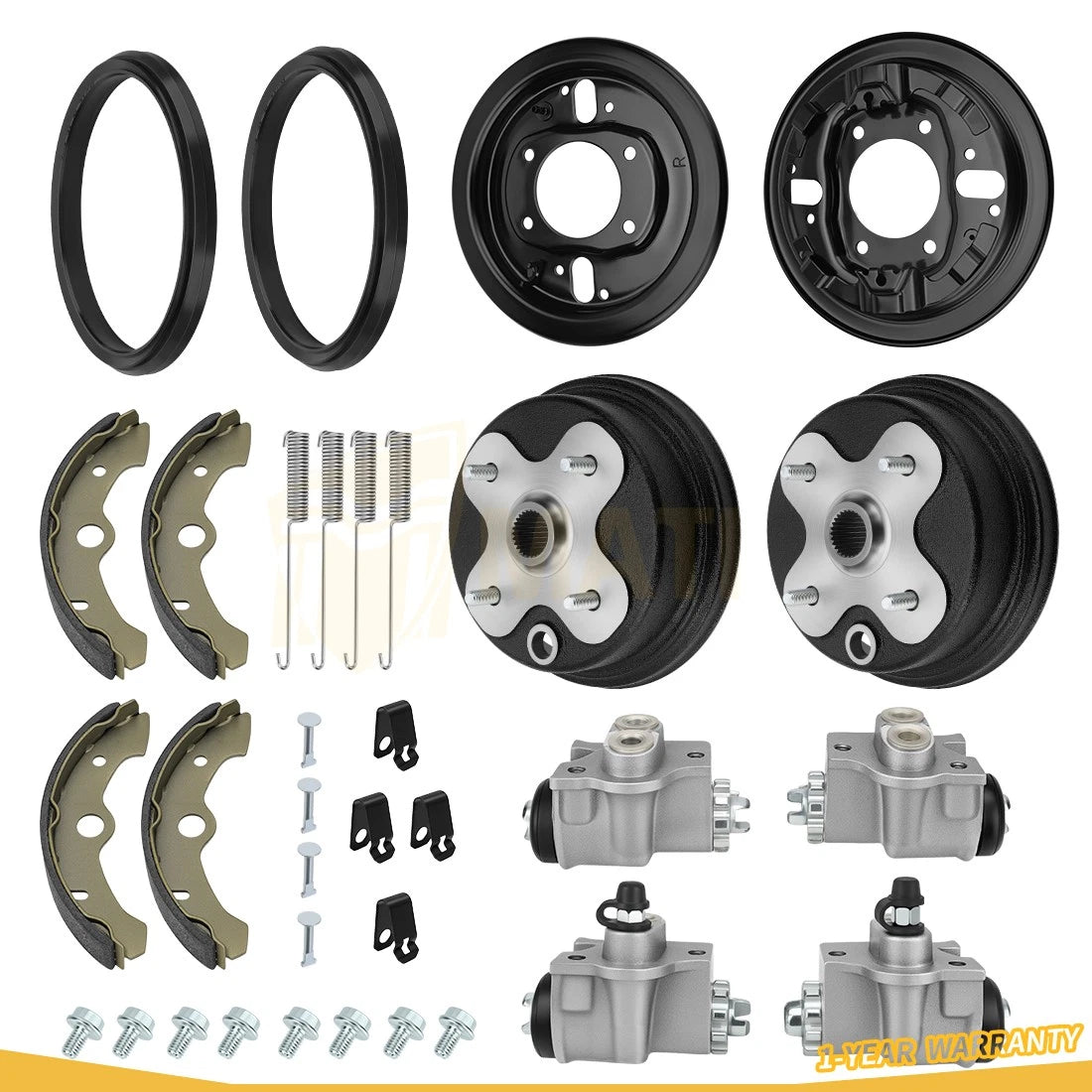 Front Brake Drum Hub Plate Shoes Cylinder Kit for Yamaha YFM350 YFM400 1989-1998