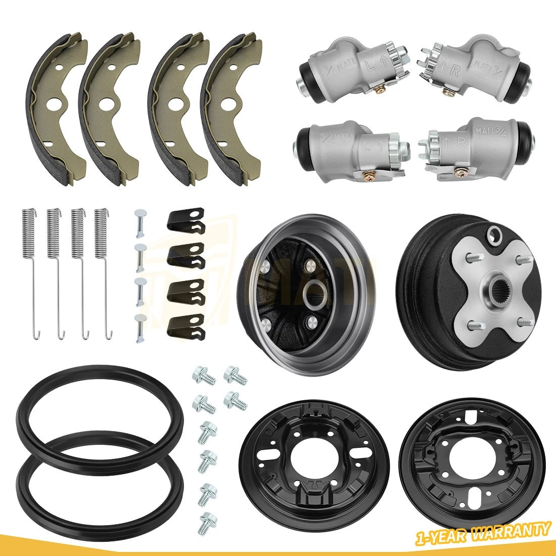 Front Brake Drum Hub Plate Shoes Cylinder Kit for Yamaha YFM350 YFM400 1989-1998