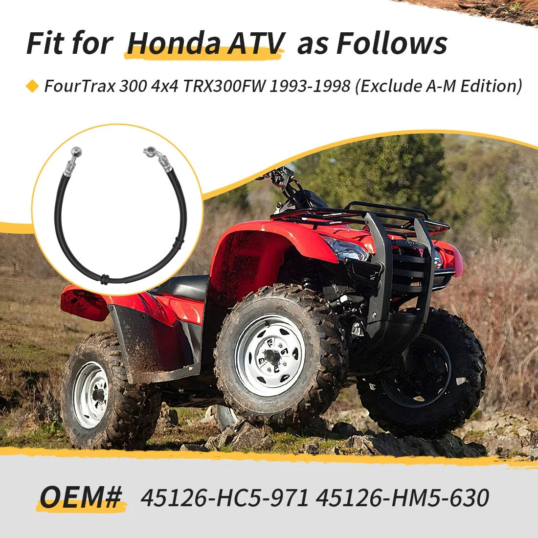 45126-HC5-971 Front Brake Hose A For Honda TRX300FW 1993-1998