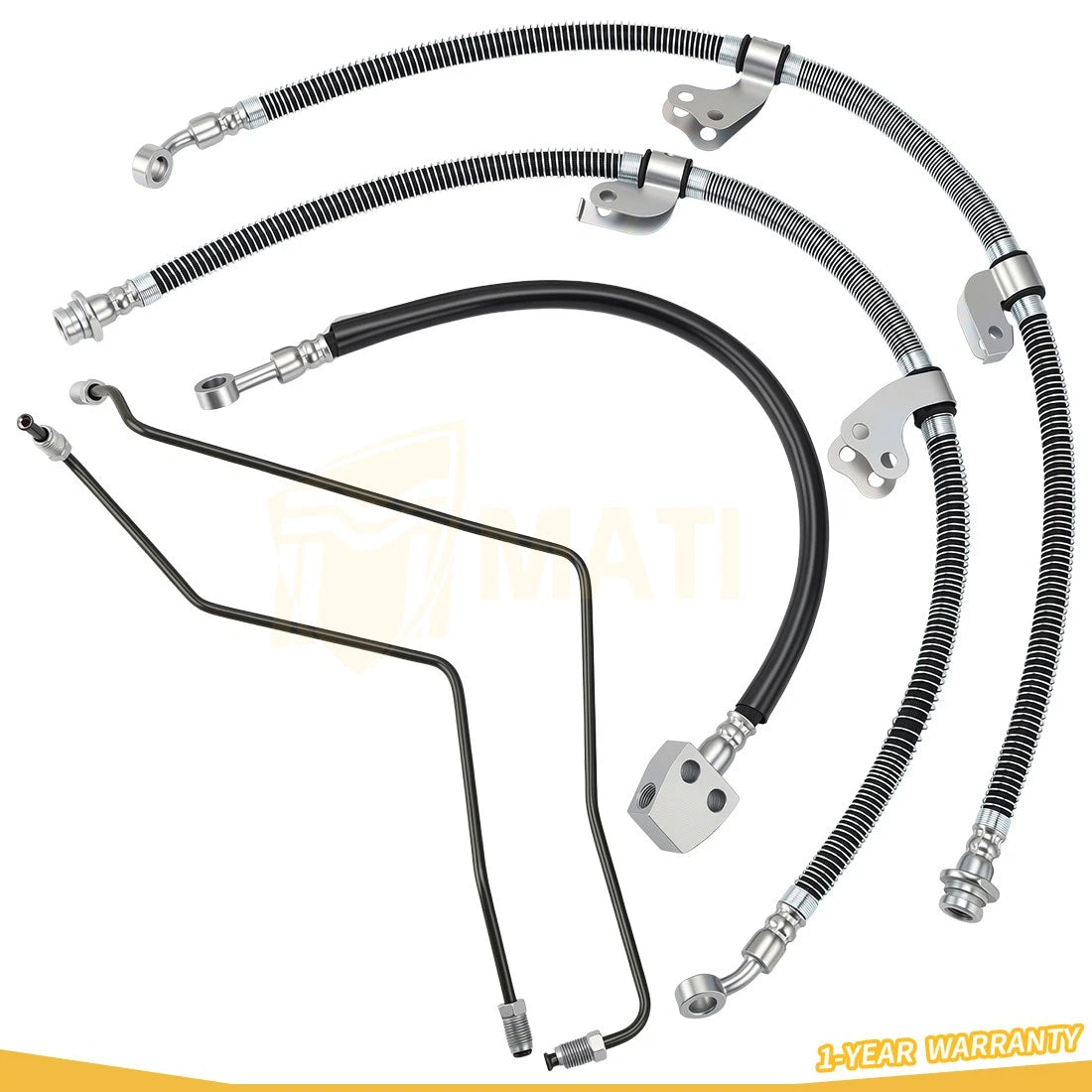 Front Brake Hose Line & Pipe Kit For Yamaha YFM600FW Grizzly 600 4x4 1998-2001 4WV-25872-00-00