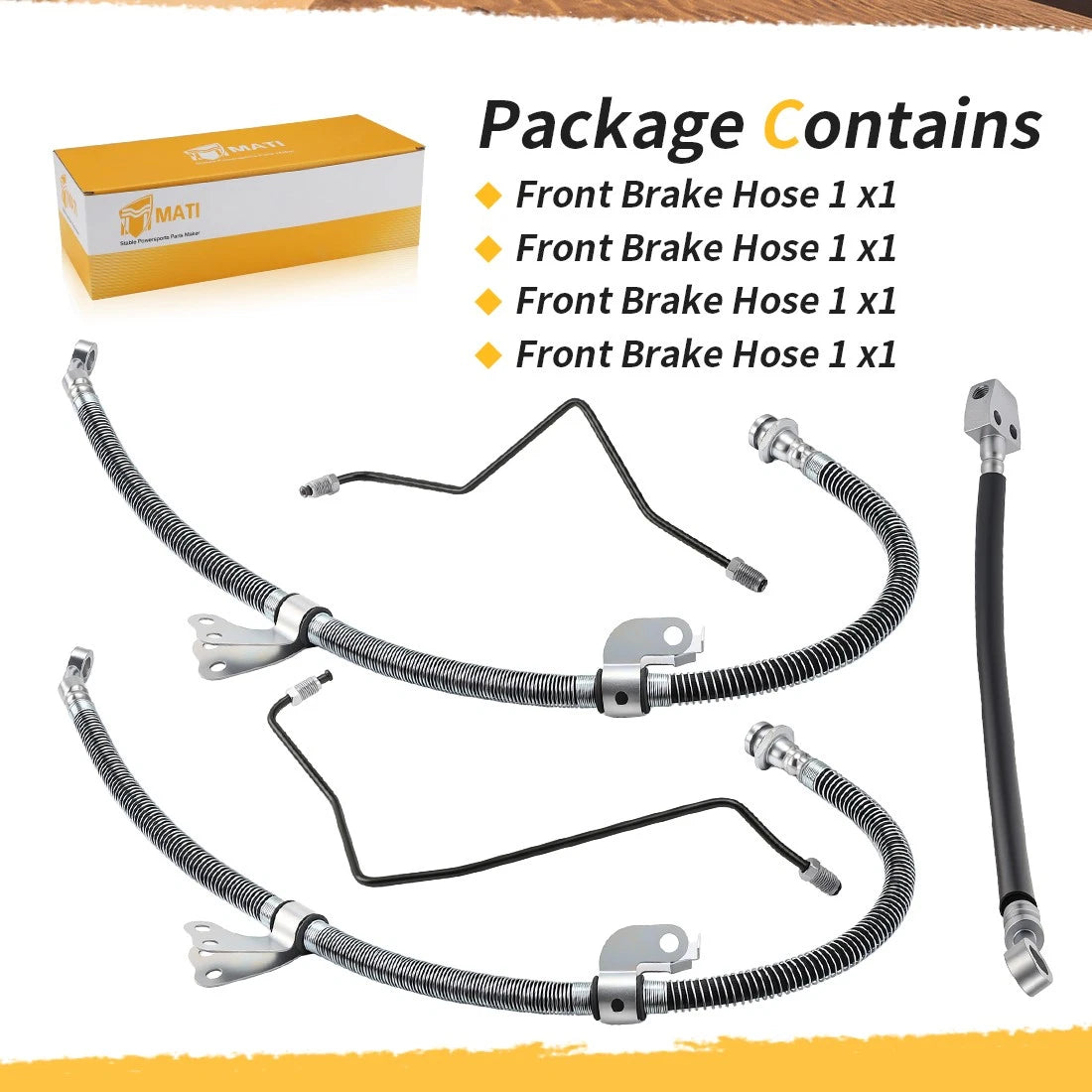 Front Brake Hose Line & Pipe Kit For Yamaha YFM600FW Grizzly 600 4x4 1998-2001 4WV-25872-00-00