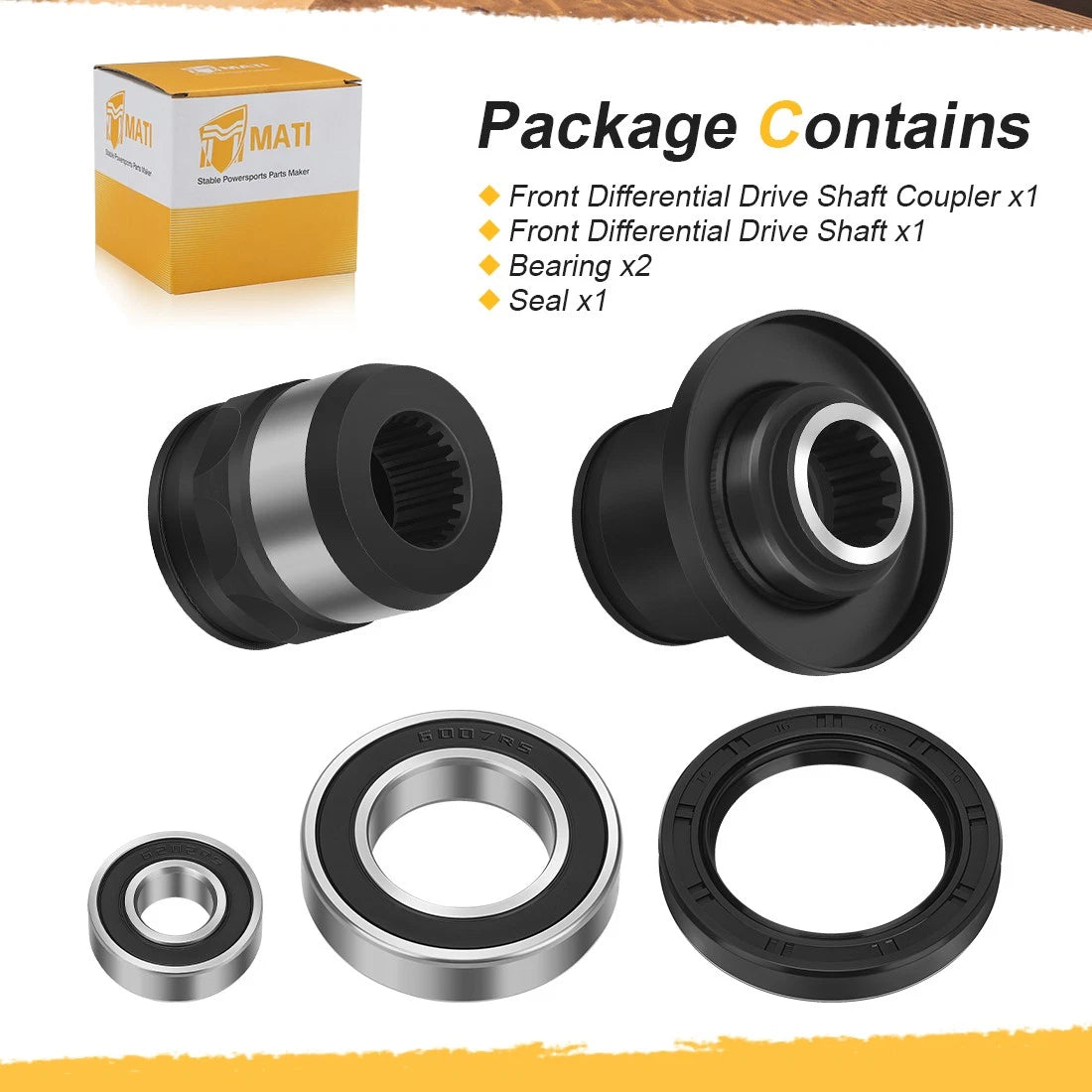 Front Differential Driveshaft Coupler Coupling Set for Yamaha Grizzly 660 03-08