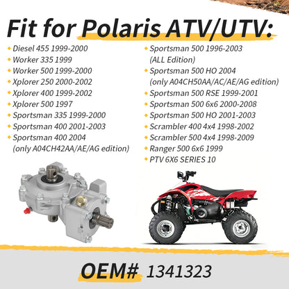 Front Differential Gearbox Assembly for Polaris Sportsman 400 500 Scrambler 500 Worker 500 Xplorer 250 400 1999-20041341323 1341276