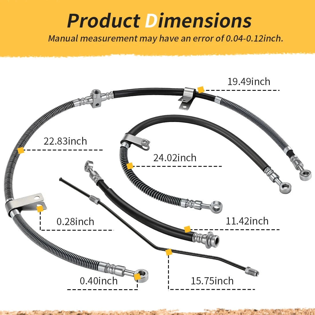 Front & Rear Brake Hose Line For Yamaha YFM350 Raptor 350 2004-2013 5YT-25872-11-00