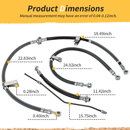 Front & Rear Brake Hose Line For Yamaha YFM350 Raptor 350 2004-2013 5YT-25872-11-00