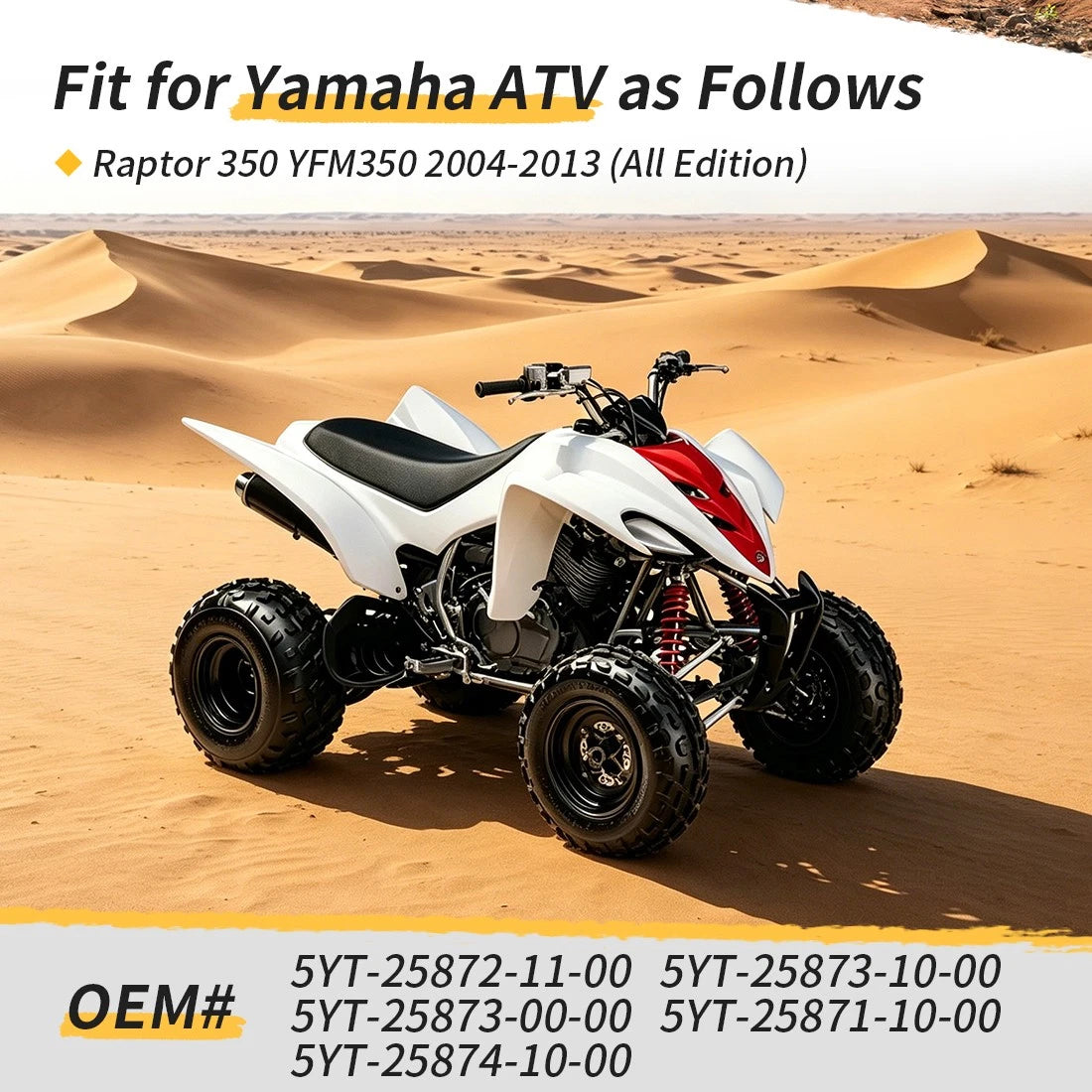 Front & Rear Brake Hose Line For Yamaha YFM350 Raptor 350 2004-2013 5YT-25872-11-00