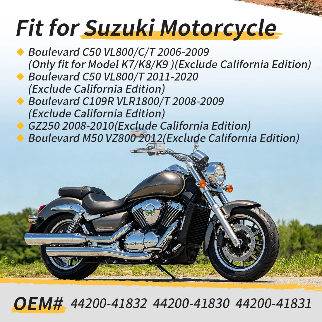 44200-41832 For Suzuki GZ250, Boulevard C50 VL800/C/T, C109R VLR1800, M50 VZ800 Fuel Tank Gas Cap