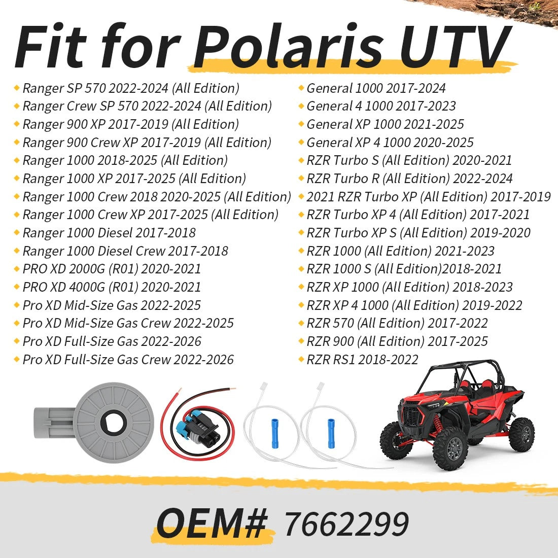 Gear Position Sensor & Harness For Polaris Ranger RZR 900 1000 Crew SP SP 570 2017-2025